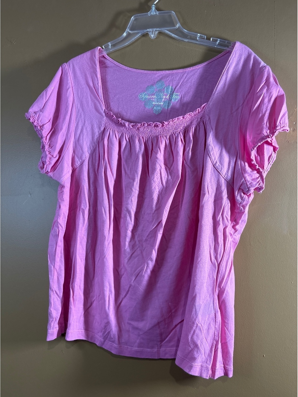 HC1213 Avenue Pink Square Neck Tee Women's Plus Size 18/20